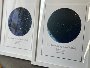 Star-Filled Moon Phase Art